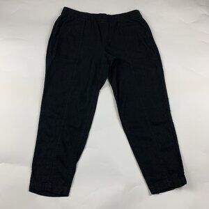 Old Navy Black Linen High Rise Slim Leg Ankle Pant L